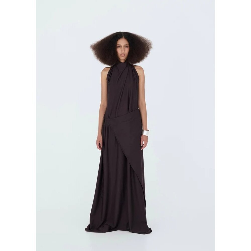 Diana Milkanova Studio Gaia Dress in Chocolate Brown One Size New Womens Maxi - Picture 15 of 16